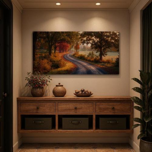 FanseeArt Forest Wall Art for Brown Art Living Room