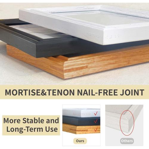 COLOR BROWN ❗❗5x7 USA Natural Oak Wood Picture Frame Matted to 4x6, 1 Pack | Thickened and Widened, Mortise & Tenon,Real HD Tempered Glass, Tabletop or Wall Mount Display Includes Wall Kit