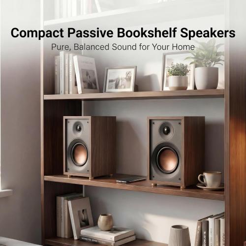 HiVi-Swans Oasis 140 Passive Speakers, 2-Way HiFi Bookshelf Speakers for TV Desktop Stereo or Home Theater Surround Sound - Needs Amplifier or Receiver to Operate