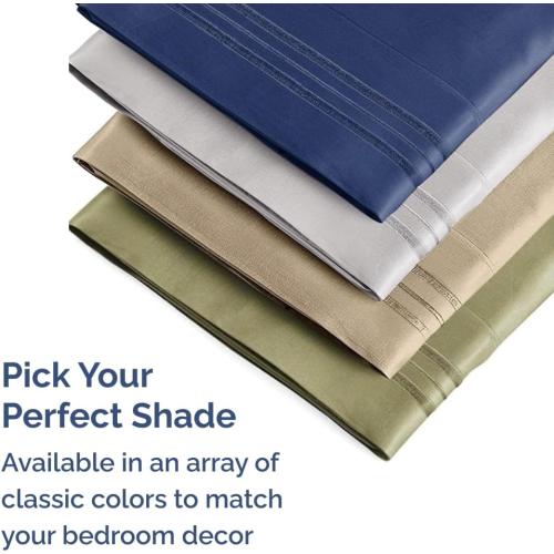 Standard Pillow Cases Set of 2 - Ultra Soft Cozy Pillowcase Covers - Beige
