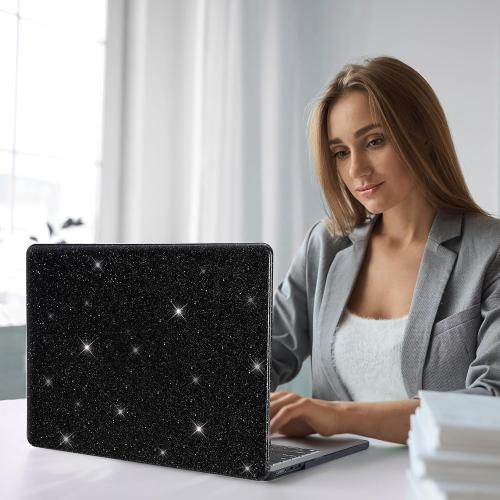 COLOR GREEN ❗❗Funut for Air 13 inch Case M5 M4 M3 M2 2026 2025-2022 A3449 A3240 A3113 A2681, MacBook Air 13 inch Cover Shiny Sparkle Bling PU Leather Hard Shell Case & Keyboard Cover,Glitter GREEN