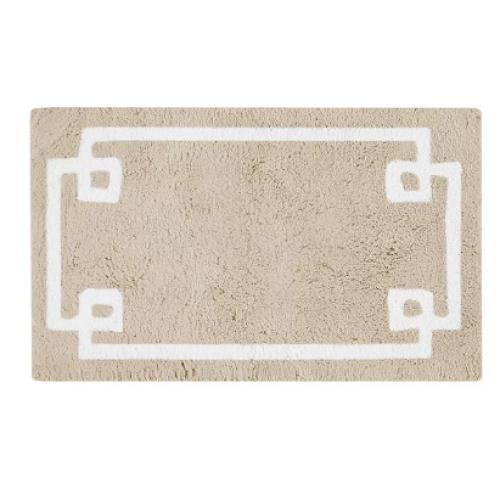 Medium Madison Park Ethan Cotton Tufted Border Geometric Bathroom Rug Taupe