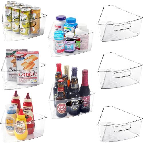 Leeden Lazy Susan Cabinet Organizer, 1/8 Wedge Bins for 28in, 8 Pack