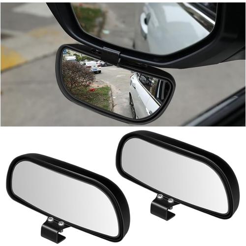 Mandark 2PCS 5.71 Inch Rectangular Convex Blind Spot Mirrors, Black