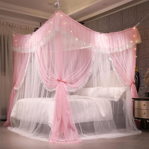4 Corners Post Ruffle Princess Bed Canopy