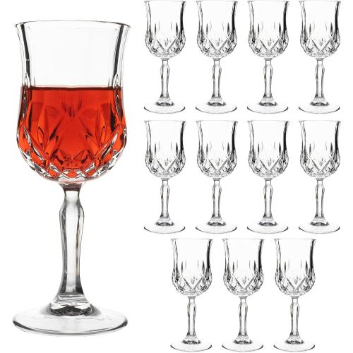 UMEIED 12 Pack 7.2oz Wine Glasses, Small Stemware for Red Wine, Port, Sherry, Dessert Wine, Crystal Clear Classic Glass Goblets Elegant Glassware for Restaurants, Bars, Home Use