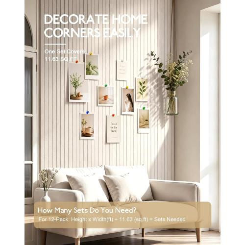 Markdang Large Felt Bulletin Board 48 x 36, 12 Pack Cork Boards for Walls with 30 Pushpins, 80 Adhesive Tabs, Cork Board Alternative for Home Office Classroom Decor (Oatmeal)