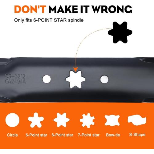 Hipa 942-04308 Mower Blades for Cub Cadet Troy Bilt 42 Inch Mower Parts