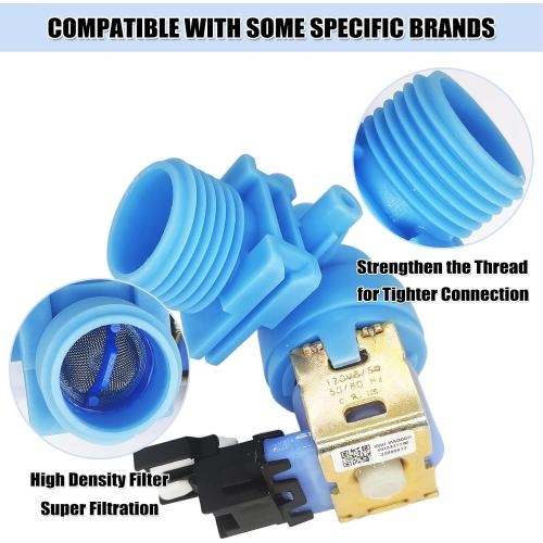 UPGRADED W10327249 WPW10327249 Dishwasher Water Inlet Valve, Dishwasher Water Valve Replacement Part W10316814 W11130743