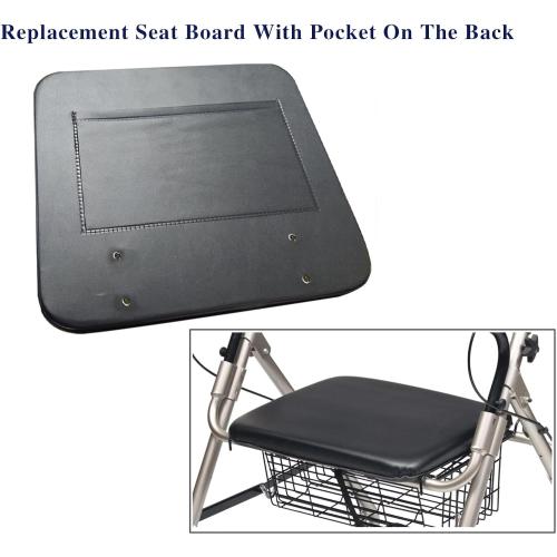 HMZ Rollator seat Cushion,Replacement seat for rollator Walker 13.8X11.4,Rolling Walkers Replacement Parts.(1Ea Black)(13.8X11.4)