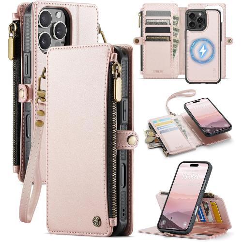 for iPhone 16 Pro Max - Phone Case Wallet Magnetic, Champagne Gold