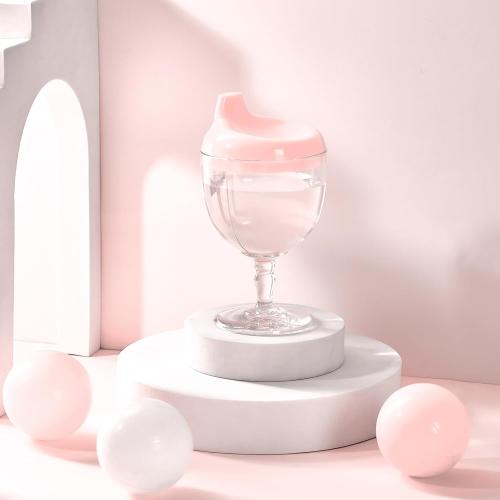 Irenare 1 Pcs Wine Sippy Cup Baby No Spill 5oz Goblet Style Pink