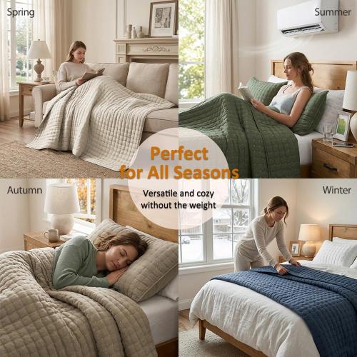 WDCOZY Cloud Soft Quilt Set, Oversized King Size, Ivory, 116x106 inches