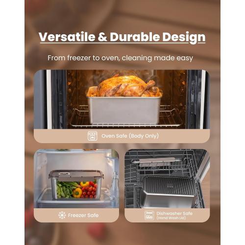 Airtight Stainless Steel Bread Box, Large Bread Storage Container, 2 Packs