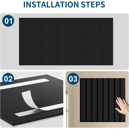 Garvee 18 Pack Acoustic Panels Foams for Walls, 12x12x0.35 in Fireproof Sound Dampening Panels with Hook and Loops, Thick Noise Reduction Absorbing Mat for Home Theater Recording Room