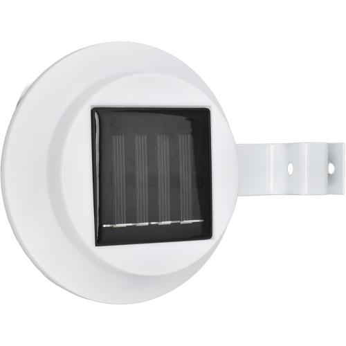 Solar Powered LED Gutter Lights 3 LED Deck Gutter Solar Lights Outdoor Waterproof LED Garden Yard Wall Lamp with Bracket for Fence Wall Stair Step Landscape Pathway, White Night Utility Security Light