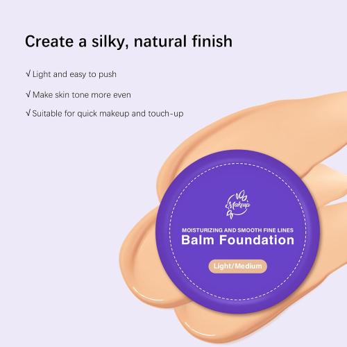 Balm Foundation for Mature Skin - Age-Defying Makeup Foundation with Hydrating Medium Coverage for Older Women, Vegan Non-Settling Formula Blurs Appearance of Fine Lines, Satin Finish (Light/Medium)