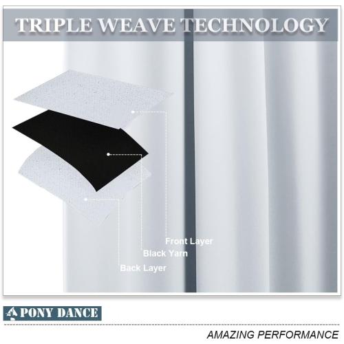 PONY DANCE Greyish White Room Darkening Kitchen Curtains 2 Panels Set,Thermal Insulated Small Window Treatment Heavy Duty Privacy Tiers for Laundry Bedroom Bathroom(2 Panels, W 34 x L 36 inches)