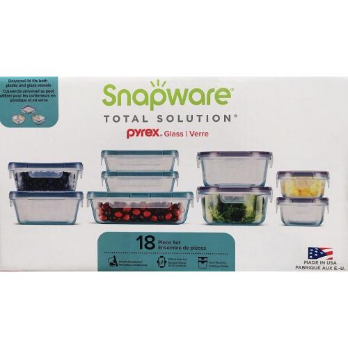 Snapware 18-piece Pyrex Glass Food Storage Set (Purple & Blue)