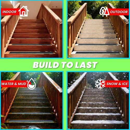 LifeGrip Anti Slip Traction Treads 4x28 5-Pack Glow in Dark Green Stripe