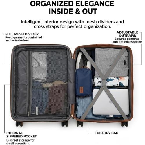 Rosamo 3 Piece Luggage Set Expandable Hardside Suitcase, 20in Carry On