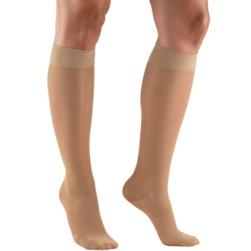 Truform Sheer Compression Stockings, 15-20 mmHg, Women's Knee High Length, 20 Denier Black 3X-Large
