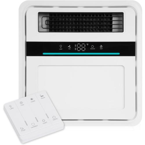 Bathroom Fan with Light and Heater, 1700W,140 CFM Ventilation, Remote Control,Quiet Exhaust, 4-in-1 Design for Heating, Lighting, Ventilation & Air Circulation for Comfort in Any Season
