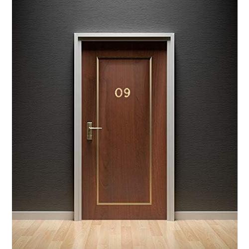 eSplanade 4 Brass House Hotel Door Number Plaque Numeric Numerical Digit 0-9 (9 (Nine))