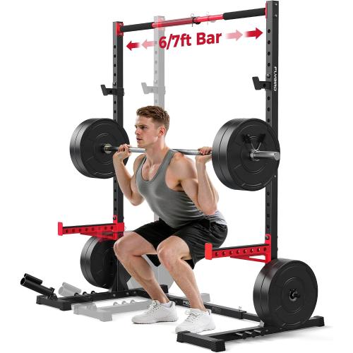 FLYBIRD SR1 Squat Rack, Adjustable Power Rack for 6FT/7FT Barbells