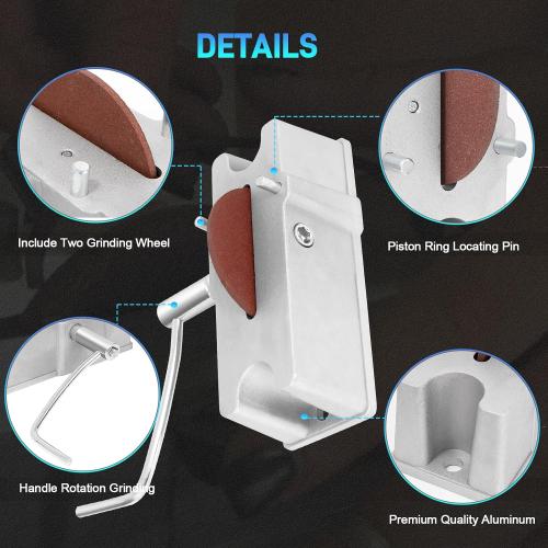 66785 66786 Manual Piston Ring Grinder, Piston Ring Cutting Wheel Filing Tool, Piston Ring Clearance Adjustment Tool,Piston Ring Filer with 120 Grit Carbide Grinding Wheel