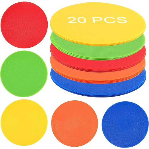 HOIGON 20 PCS 9 Inches Sports Spot Markers, 5 Colors Flat Agility Markers
