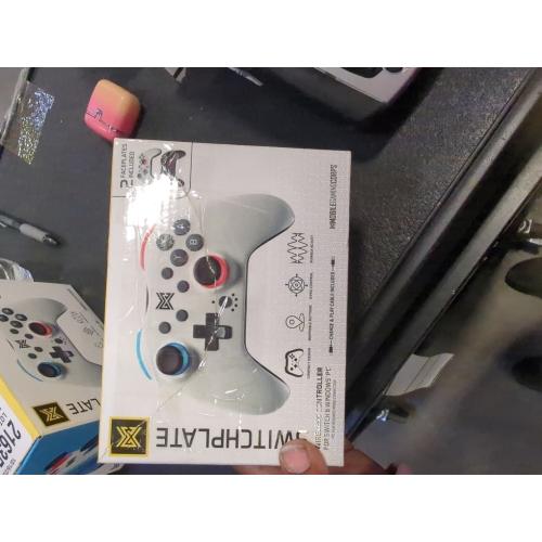 MGC Switchplate Wireless Controller for Switch/OLED/Lite, Gyro Control, Programmable Back Buttons, Adjustable Strength Rumble, 2 Magnetic Faceplates, Screwless Housing, Compact Design
