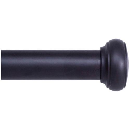 Kenney Weaver 1 Rust-Resistant Single Curtain Rod, 72-144, Black