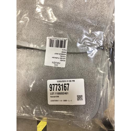 Haven Turkish Cotton Hand Towel in Harbor Mist Grey 6 pack