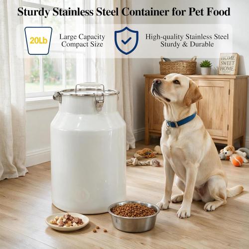 Stainless Steel Dog Food Storage Container with Scoop,