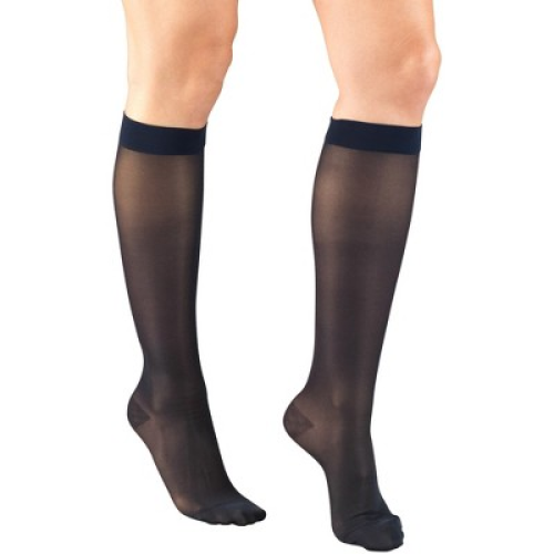 Truform Sheer Compression Stockings, 15-20 mmHg, Women's Knee High Length, 20 Denier Black 3X-Large