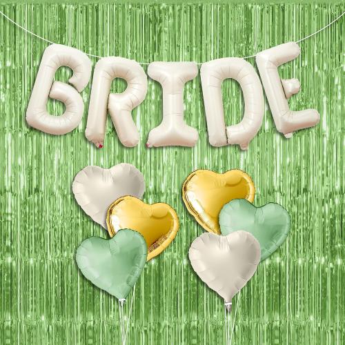 KatchOn Sage Green Bride Balloons Set 9Pcs, Bachelorette Party Decorations