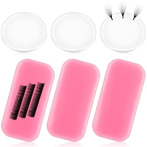 Maitys 3 Pieces Eyelash Extension Silicone Pads for Lashes Reusable Adhesive Silicone False Eyelash Extension Holder Pads for Loose Lash Grafting Gasket Pallet(Pink) JUST CAME 3 PIECES