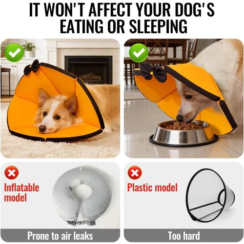 MAXFUT Soft Dog Cone Collar,Foam Cone for Dogs to Stop Licking After Surgery,Non Inflatable Dog Donut Cone (Grey, XL)