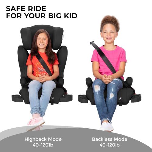 Diono Cambria LE, 2-in-1 Belt Positioning Booster Seat,Backless and High-Back Booster seat for Children from 40—120 lb,17 Wide,6 Headrest Positions,Lightweight with Latch,Black