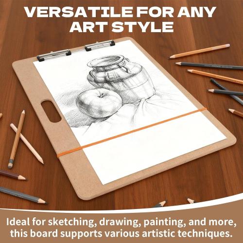 2pcs 18 x 24 Artist Sketch Tote Board, Lightweight Hardboard Drawing Board with Clips and Handle for Art, Sketching, Travel, Classroom,Studio or Field Use