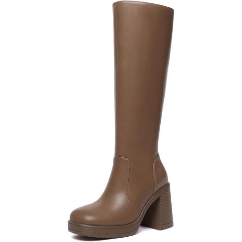 SIZE 6 ❗❗Athlefit Knee High Boots Women Wide Calf Platform Boots with Side Zipper