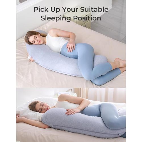 Momcozy J Shaped Pregnancy Pillow, Maternity Body Pillow for Side Sleepers