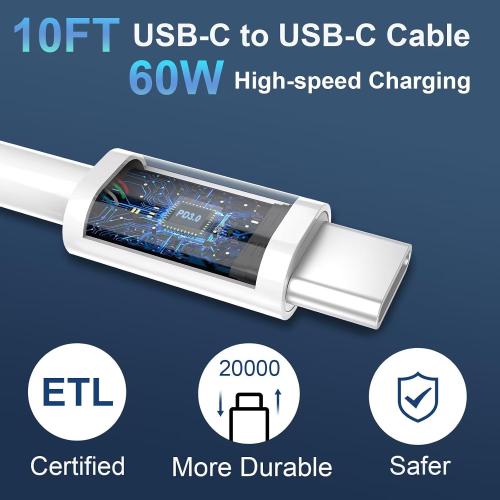iPhone 17 16 15 Charger Fast Charging Cord, 10FT Long USB C Charging Cable with 20W Type C Charger Block for iPhone 17 Pro Max/17 Pro/17/, 16 15 Pro Max/16 15 Pro/16 15,iPad Pro/Air, Android Phone