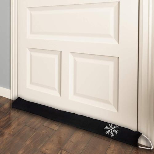 Simply Genius Cold Weather 36-Inch Door Draft Stopper Snake - Wind Blocker for Door Bottom and Window Sill (Black)