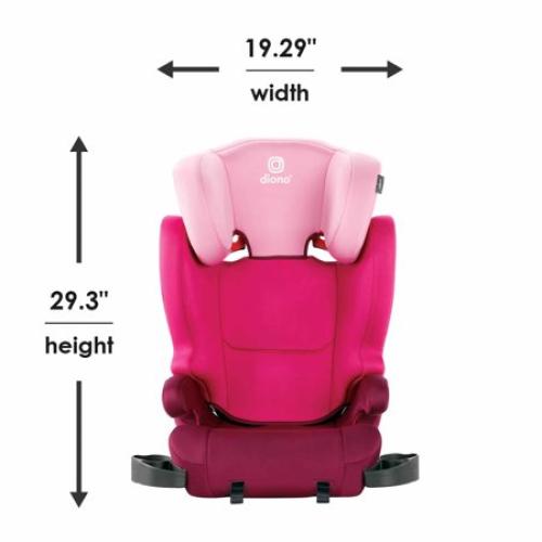 Diono Cambria 2 XL 2-in-1 High Back Booster Car Seat, Converts to Backless , Dual LATCH, 40-120 lbs, Pink