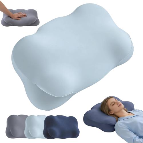 Cloud Pillow - Ergonomic Memory Foam Pillow with Cervical Support for Side Sleeper & Neck Pain Relief, Adjustable Contour Cooling Pillow for Adults, Back and Stomach Sleepers Alignment Support