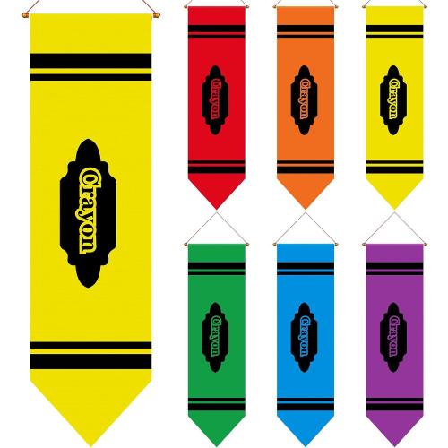 Frienda 6 Pack Back to School Classroom Decor Crayon Hanging Decorations