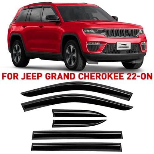 Voron Glass Tape-on Extra Durable Rain Guards for Jeep Grand Cherokee 2022-2026, Window Deflectors, Vent Window Visors, 6 Pieces - 100871