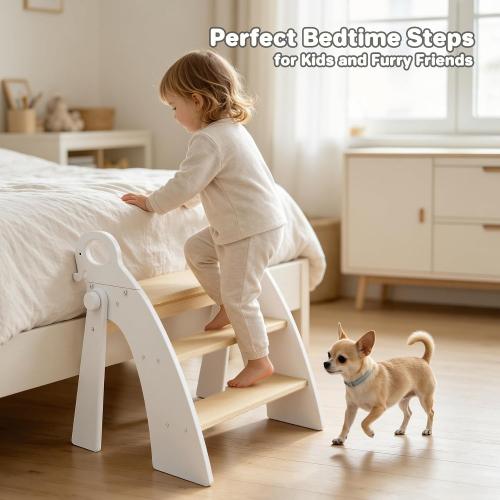 Step Stool for Toddlers & Kids, Bathroom Sink, 3 Step Foldable